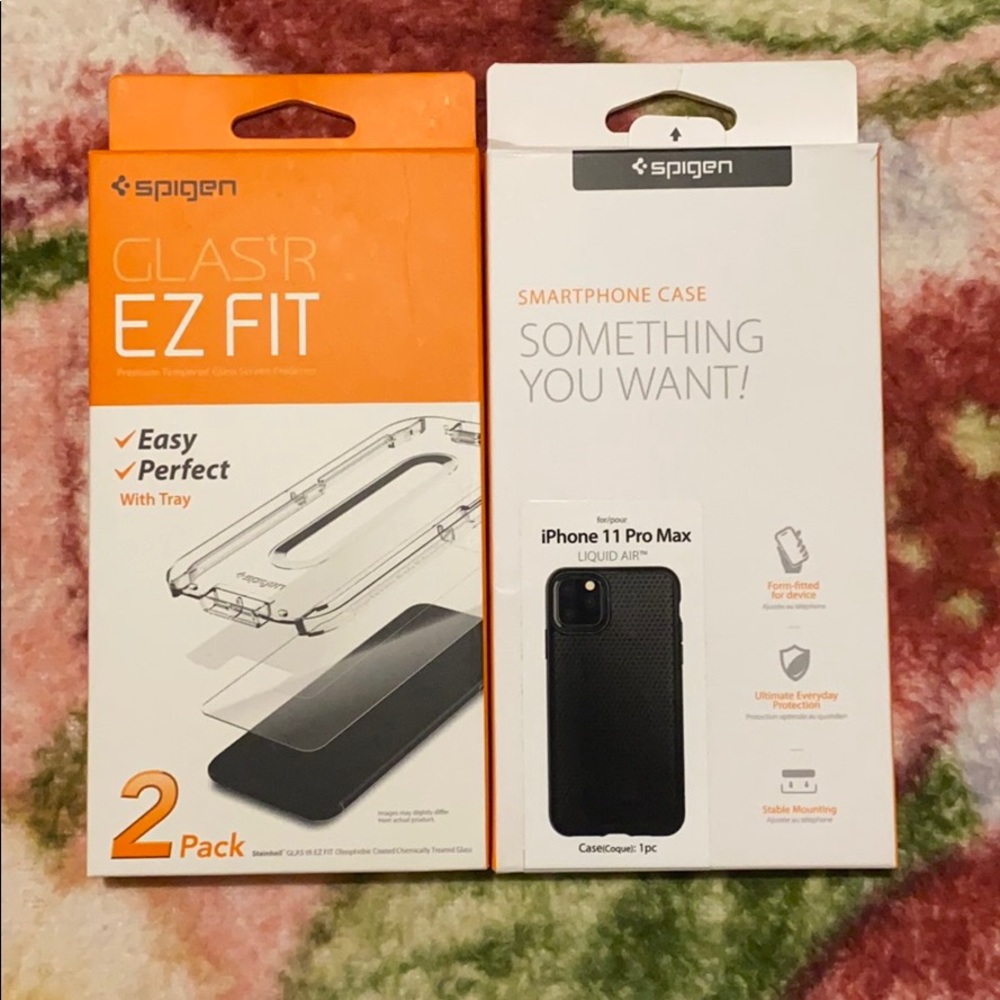 Spigen Liquid Air Case with Spigen Glass EZ Fit.